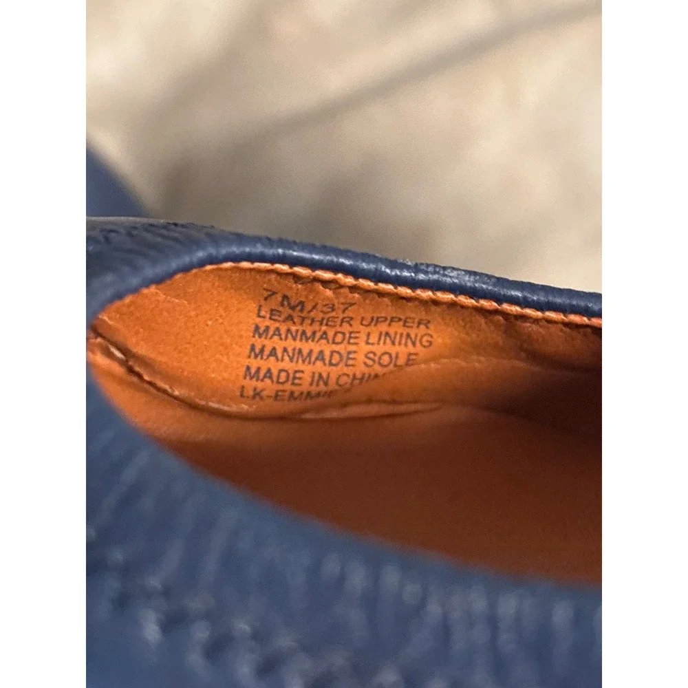 Lucky Brand‎ Emmie Navy Blue Leather Ballet Flats Womens 7M